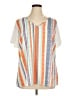 BLOOMCHIC Stripes Orange Short Sleeve Blouse Size 14 - 16 - photo 1