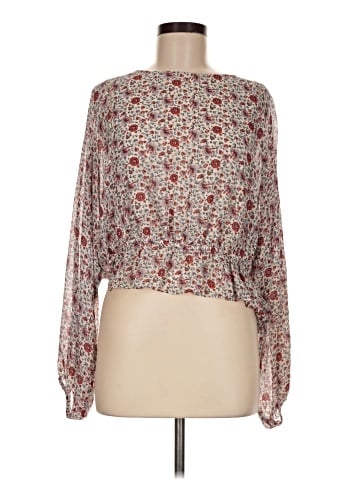 LoveShackFancy Long Sleeve Silk Top (view 1)