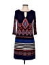 Sangria Print Blue Casual Dress Size 6 - photo 1