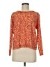 Ann Taylor LOFT 100% Cotton Animal Print Orange Pullover Sweater Size Med Petite - photo 1