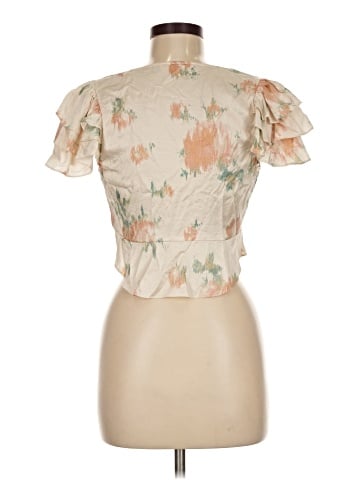 LoveShackFancy Short Sleeve Silk Top (view 2)