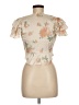LoveShackFancy 100% Silk Tan Short Sleeve Silk Top Size M - photo 2