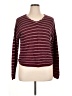 SO Stripes Burgundy Pullover Sweater Size XL - photo 1