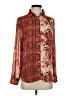 Rose + Olive 100% Polyester Paisley Brown Long Sleeve Blouse Size S - photo 1