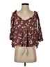 Mi ami 100% Rayon Brown 3/4 Sleeve Blouse Size S - photo 1