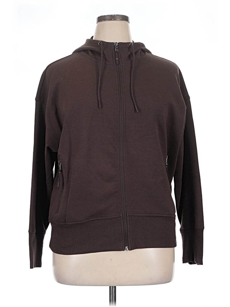 Pre-owned Active By Old Navy Zip Up Hoodie In Brown