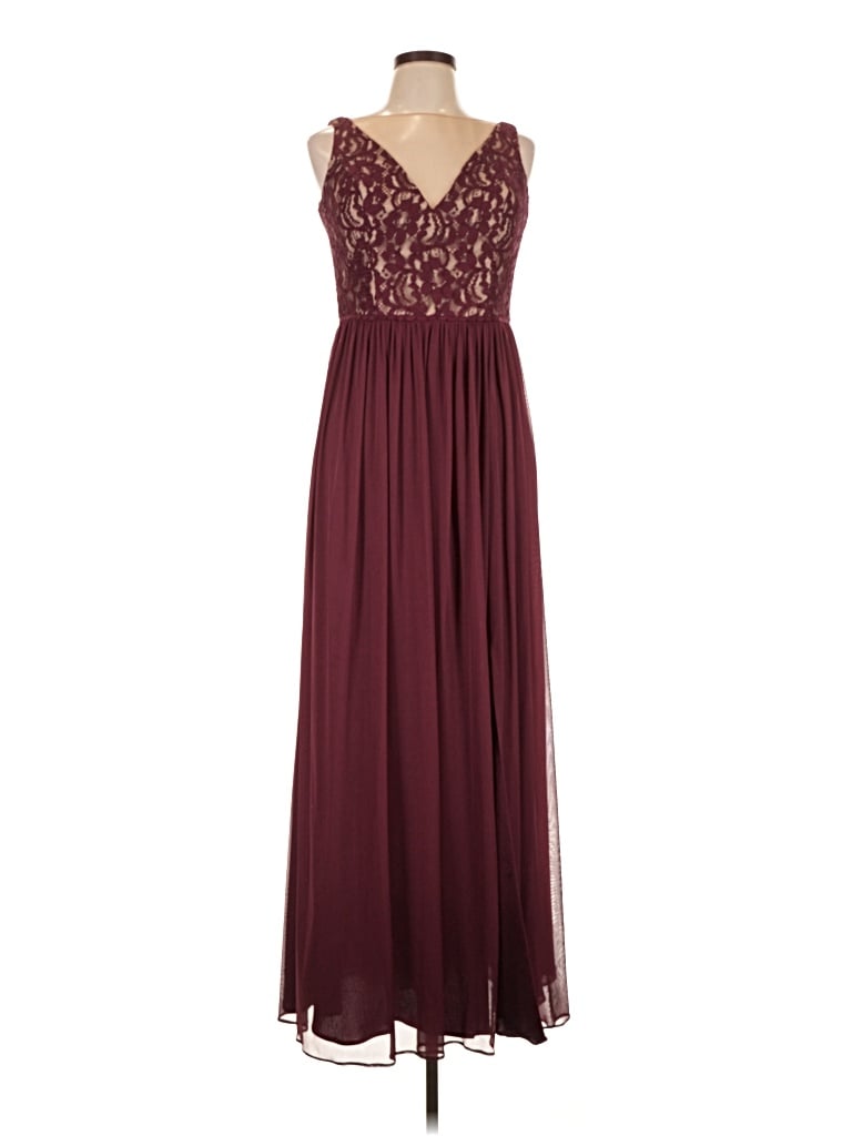 Pre-owned David's Bridal Cocktail Dress In Burgundy