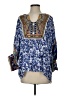 John Mark 100% Rayon Blue 3/4 Sleeve Blouse Size S - photo 1