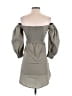 Olivaceous Solid Gray Casual Dress Size S - photo 2