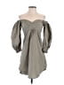 Olivaceous Solid Gray Casual Dress Size S - photo 1