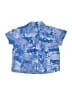 Open Edit Print Blue Short Sleeve Button-Down Shirt Size 2 - photo 2