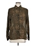 Liz Claiborne 100% Polyester Animal Print Brown Long Sleeve Blouse Size Med Petite - photo 1