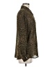 Liz Claiborne 100% Polyester Animal Print Brown Long Sleeve Blouse Size Med Petite - photo 4