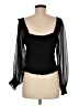 Express 100% Polyester Black Long Sleeve Blouse Size M - photo 2