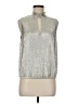 Express 100% Polyester Metallic Silver Sleeveless Blouse Size M - photo 1