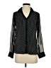 Express 100% Polyester Polka Dots Black Long Sleeve Blouse Size XS - photo 1