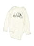 Carter's 100% Cotton Graphic Ivory Long Sleeve Onesie Size Newborn - photo 1