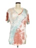 Shein Tie-dye Orange Short Sleeve Top Size 6 - photo 1