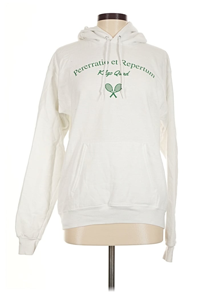 Pre-owned Hanes Pullover Hoodie In White