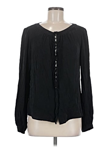 Milly Long Sleeve Silk Top (view 1)