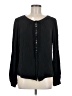 Milly Black Long Sleeve Silk Top Size 6 - photo 1