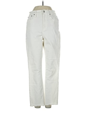 Madewell The High-Rise Slim Boyjean in Tile White (view 1)