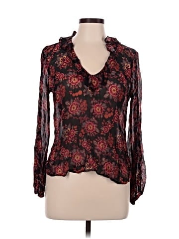 Paige Long Sleeve Silk Top (view 1)