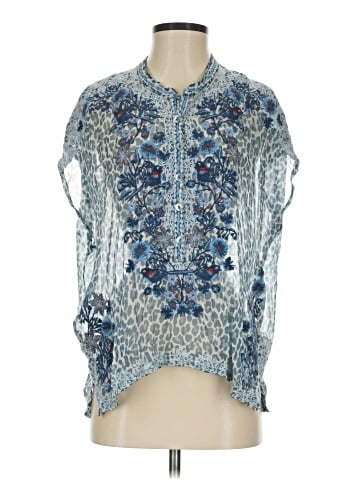 Johnny Was 3/4 Sleeve Silk Top (view 1)
