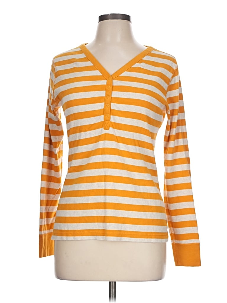 Pre-owned Hanna Andersson Long Sleeve Top Orange V-neck Tops