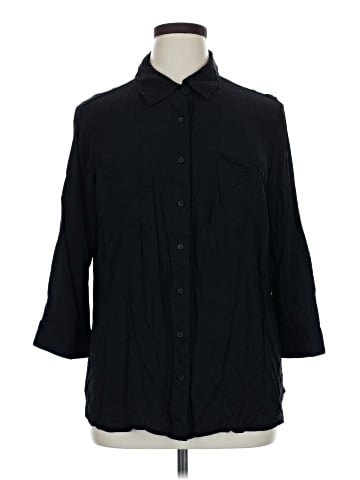 a.n.a. A New Approach 3/4 Sleeve Button-Down Shirt (view 1)