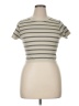 Jo & Co Stripes Tan Short Sleeve Turtleneck Size XL - photo 1