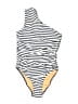 J.Crew Stripes Ivory One Piece Swimsuit Size 6 - photo 1