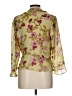 Emma James 100% Polyester Floral Yellow Gold 3/4 Sleeve Blouse Size 10 - photo 2