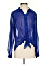 Akiko Blue Long Sleeve Blouse Size S - photo 1