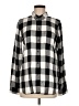 Madewell 100% Viscose Checkered-gingham Black Long Sleeve Button-Down Shirt Size M - photo 1