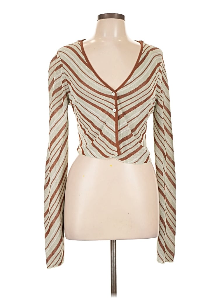 Pre-owned Zara Cardigan Sweater In Brown