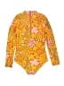 Unbranded Floral Yellow Rash Guard Size 8 - 9 - photo 2