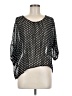 Bar III 100% Polyester Polka Dots Black 3/4 Sleeve Blouse Size M - photo 1