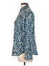MICHAEL Michael Kors 100% Polyester Animal Print Blue Long Sleeve Blouse Size L - photo 5
