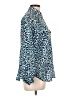 MICHAEL Michael Kors 100% Polyester Animal Print Blue Long Sleeve Blouse Size L - photo 4