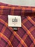 CAbi 100% Polyester Plaid Burgundy Long Sleeve Blouse Size L - photo 7