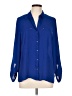 Apt. 9 100% Polyester Hearts Blue Long Sleeve Blouse Size L - photo 1