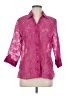 Elementz Pink 3/4 Sleeve Button-Down Shirt Size M - photo 1