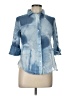 J'envie Blue 3/4 Sleeve Button-Down Shirt Size 10 - photo 1