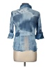 J'envie Blue 3/4 Sleeve Button-Down Shirt Size 10 - photo 2