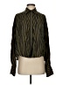 Rag & Bone Stripes Green Long Sleeve Silk Top Size S (petite) - photo 1