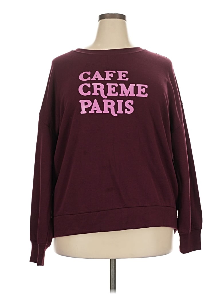 Pre-owned Ann Taylor Loft Sweatshirt In Burgundy