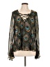 Show Me Your Mumu 100% Polyester Teal Long Sleeve Blouse Size L - photo 1