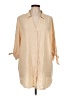 Cupshe 100% Viscose Tan 3/4 Sleeve Button-Down Shirt Size L - photo 1