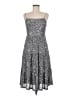 Aura Metallic Silver Cocktail Dress Size M - photo 1